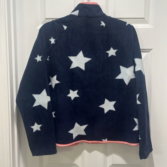 NWT Simply Southern Patriotic USA button down Jacket star print NAVY PINK TRIM - Picture 7 of 7